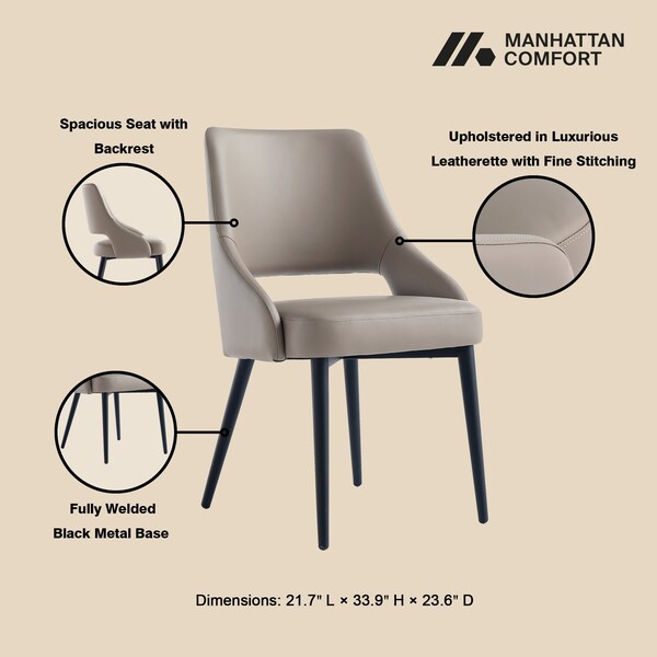Manhattan Comfort Tremont Dining Chair in Taupe - DC104-TP