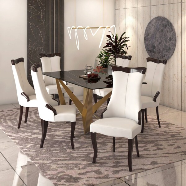 Leisuremod Novara Collection Modern Wooden Dining Chair in Light Cream - NC20CR
