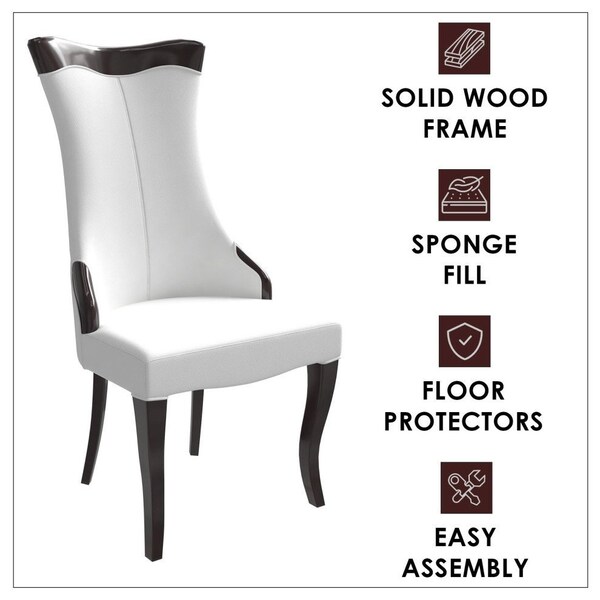 Leisuremod Novara Collection Modern Wooden Dining Chair in Light Cream - NC20CR