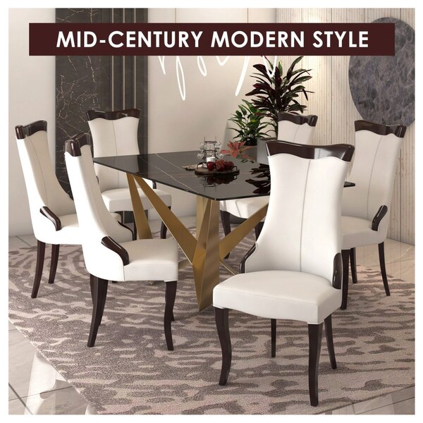 Leisuremod Novara Collection Modern Wooden Dining Chair in Light Cream - NC20CR
