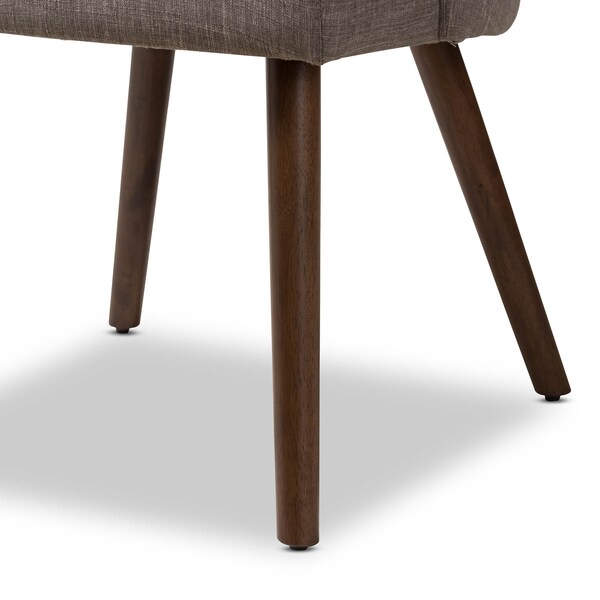 Baxton Studio Cody Light Grey Upholstered Walnut Finished Wood Dining Chair, PK2 - 144-7943