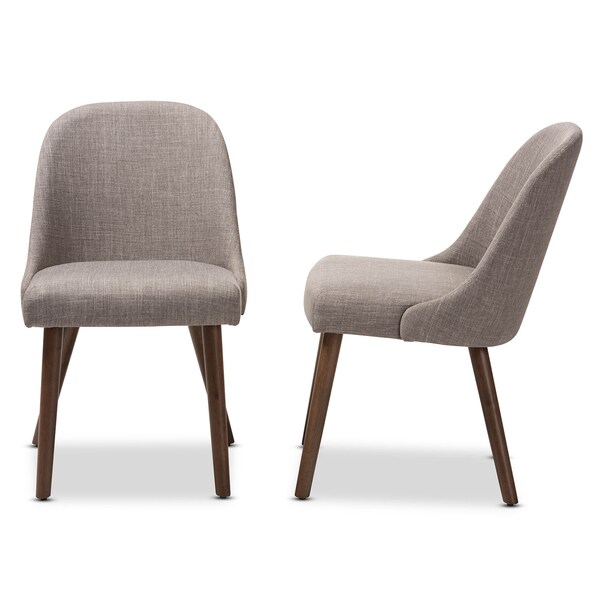 Baxton Studio Cody Light Grey Upholstered Walnut Finished Wood Dining Chair, PK2 - 144-7943