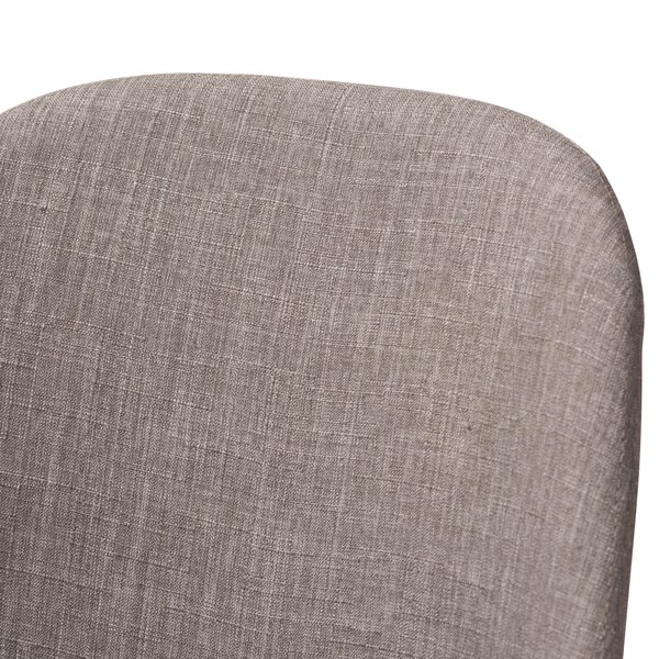 Baxton Studio Cody Light Grey Upholstered Walnut Finished Wood Dining Chair, PK2 - 144-7943