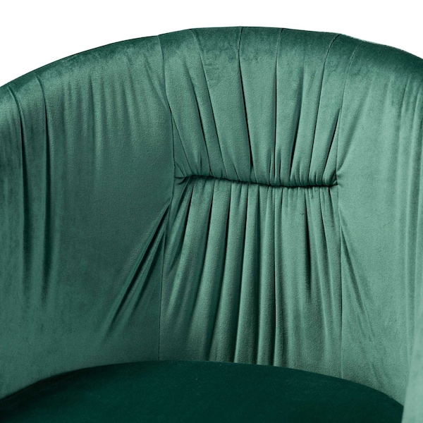 Baxton Studio Ballard Glam and Luxe Green Velvet Upholstered and Gold Finished Metal Dining Chair - 192-11779-ZORO