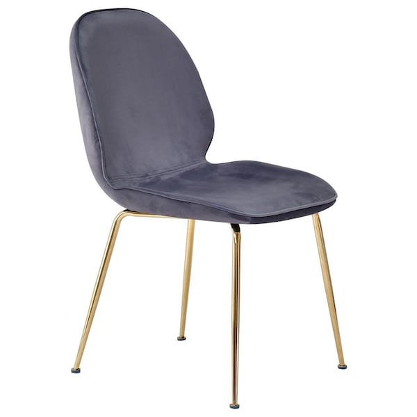 Kd Gabinetes Velvet Mid Century Upholstered Side Chairs, Green - Set of 2 - KD2204782