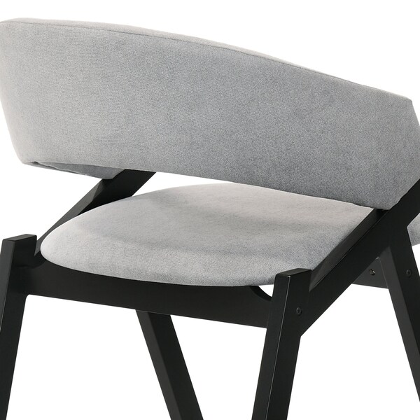 Armen Living Talulah Gray Fabric and Black Veneer Dining Side Chairs - Set of 2 - LCTASIGRBL