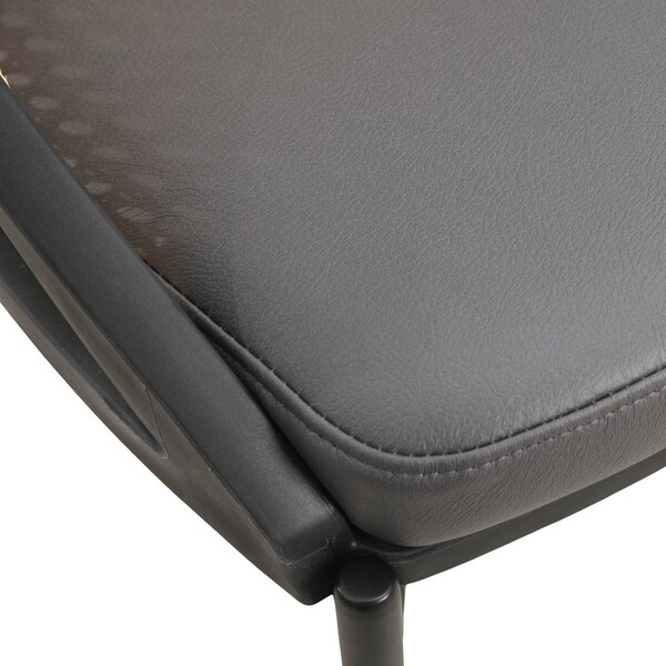 Leisuremod Urbane Collection Modern Dining Chair With Wicker back in Charcoal, 4PK - UC21WCH4