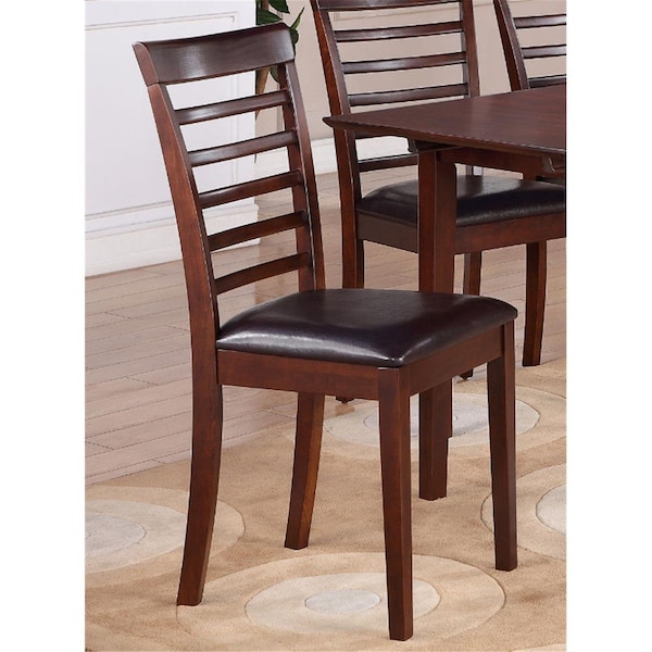 Latestluxury PBL03-LC-MAHO Picasso Chair with Faux Leather Seat - Mahogany - LA2682560