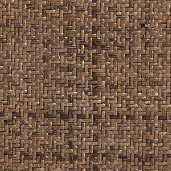 Baxton Studio Dacian Mid-Century Brown Woven Rattan and Walnut Brown Wood Dining Chair Set(2PC) PR - 195-2PC-12392-ZORO
