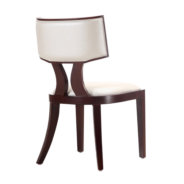 Manhattan Comfort Pulitzer Dining Chair (Set of Two) in Pearl White and Walnut - DC001-PW