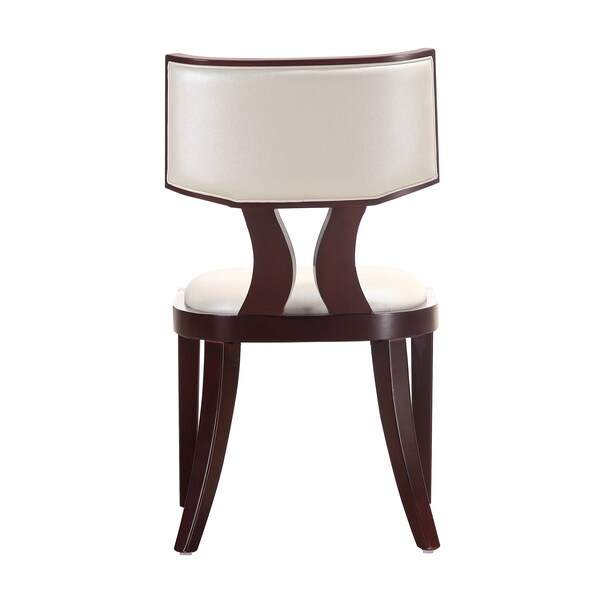 Manhattan Comfort Pulitzer Dining Chair (Set of Two) in Pearl White and Walnut - DC001-PW