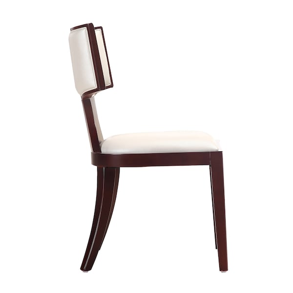 Manhattan Comfort Pulitzer Dining Chair (Set of Two) in Pearl White and Walnut - DC001-PW