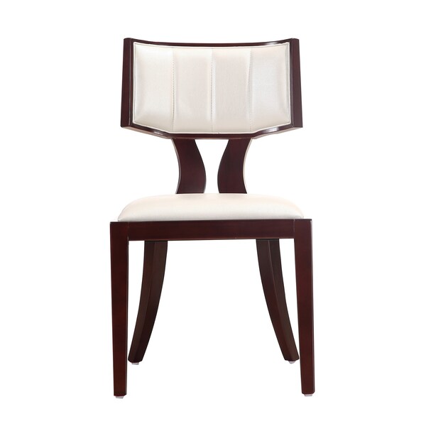 Manhattan Comfort Pulitzer Dining Chair (Set of Two) in Pearl White and Walnut - DC001-PW