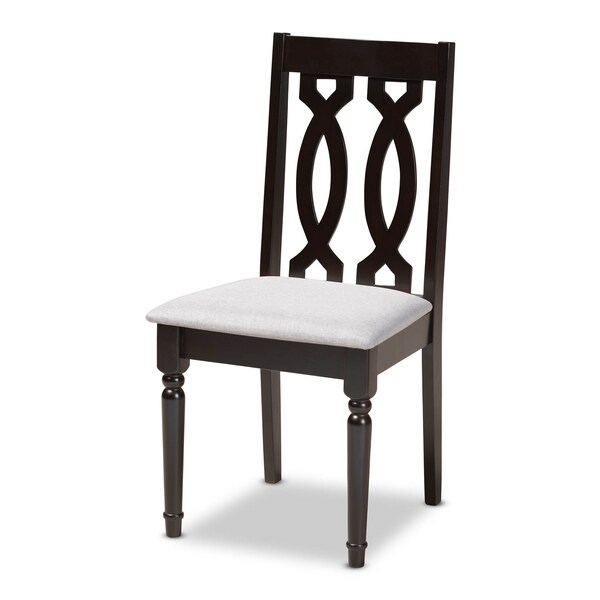 Baxton Studio Cherese Grey Upholstered Espresso Finished Wood Dining Chair, PK4 - 157-9734
