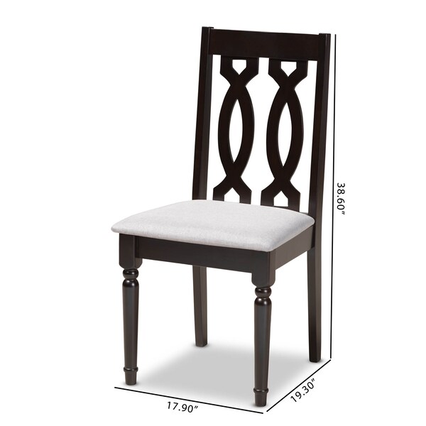 Baxton Studio Cherese Grey Upholstered Espresso Finished Wood Dining Chair, PK4 - 157-9734