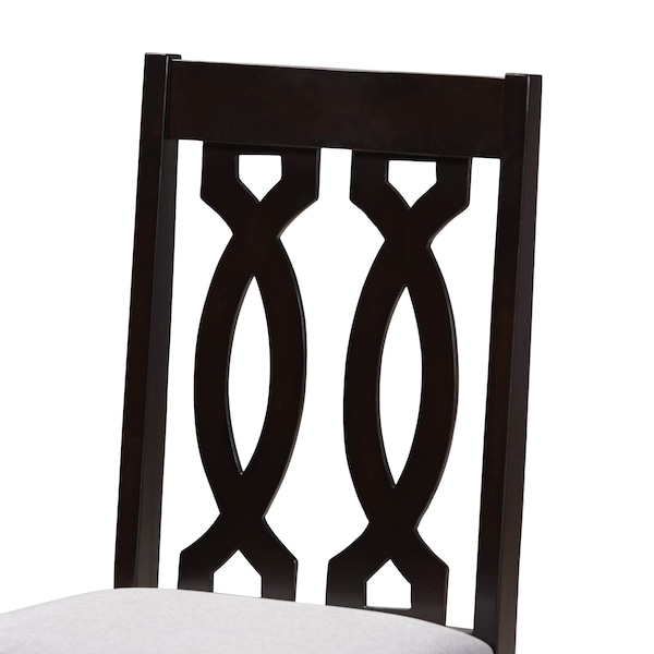 Baxton Studio Cherese Grey Upholstered Espresso Finished Wood Dining Chair, PK4 - 157-9734