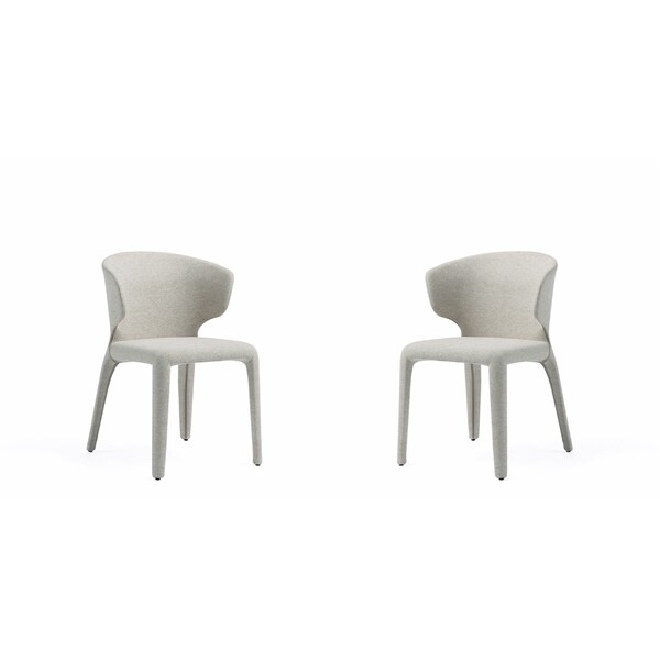 Manhattan Comfort Conrad Woven Tweed Dining Chair in Wheat - Set of 2 - DC031-WWT