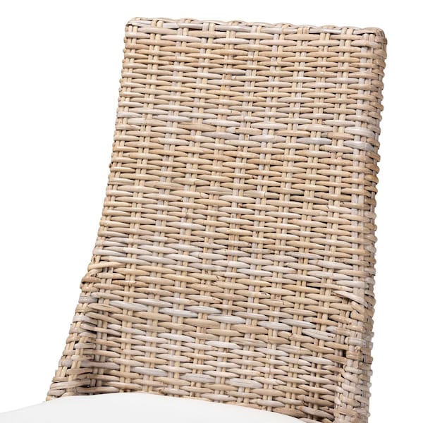 Baxton Studio Toby Modern Bohemian Grey Rattan Dining Chair, PK2 - 209-2PC-12795