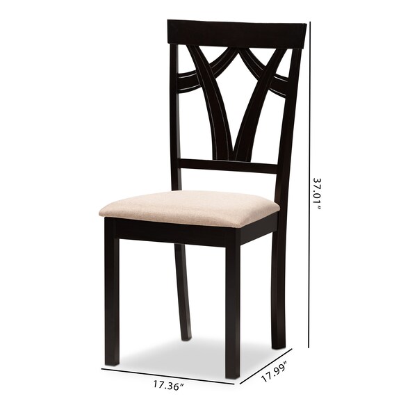 Baxton Studio Sylvia Sand Upholstered and Espresso Brown Finished Dining Chair, PK2 - 149-8961
