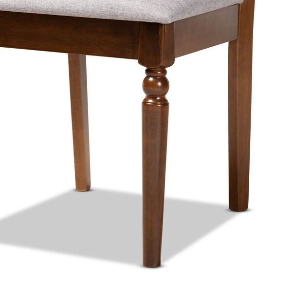 Baxton Studio Lylah Grey Upholstered and Walnut Wood 4-Piece Dining Chair Set - 167-9876