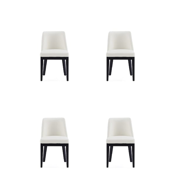 Manhattan Comfort Gansevoort Faux Leather Dining Chair in Cream - Set of 4 - 2-DC051-CR