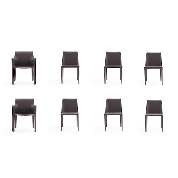 Manhattan Comfort Paris 8-Piece Dining Chairs in Grey - 6-DC3432-GY