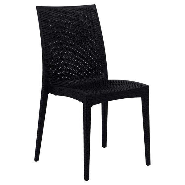 Kd Americana 35 x 16 in. Weave Mace Indoor & Outdoor Armless Dining Chair, Black - KD2443661