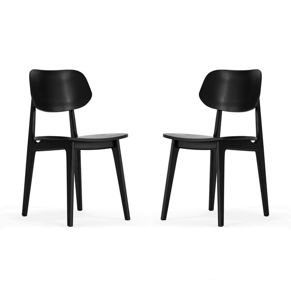Flash Furniture Verona Commercial Grade Solid Wood Dining Chairs w/Curved Oval Backrests in Black, 2PK - 2-XU-CH10367-3-BLK-GG