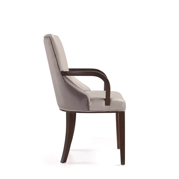 Manhattan Comfort Shubert 8-Piece Faux Leather and Velvet Dining Chair Set in Light Grey - 8-DC055AR-LG