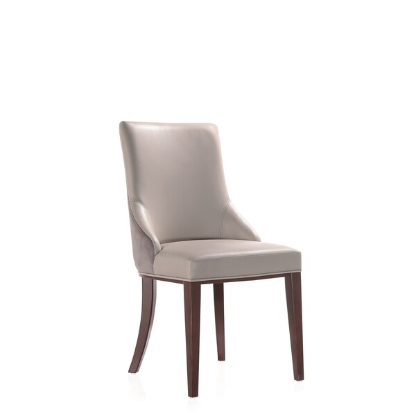 Manhattan Comfort Shubert 8-Piece Faux Leather and Velvet Dining Chair Set in Light Grey - 8-DC055AR-LG