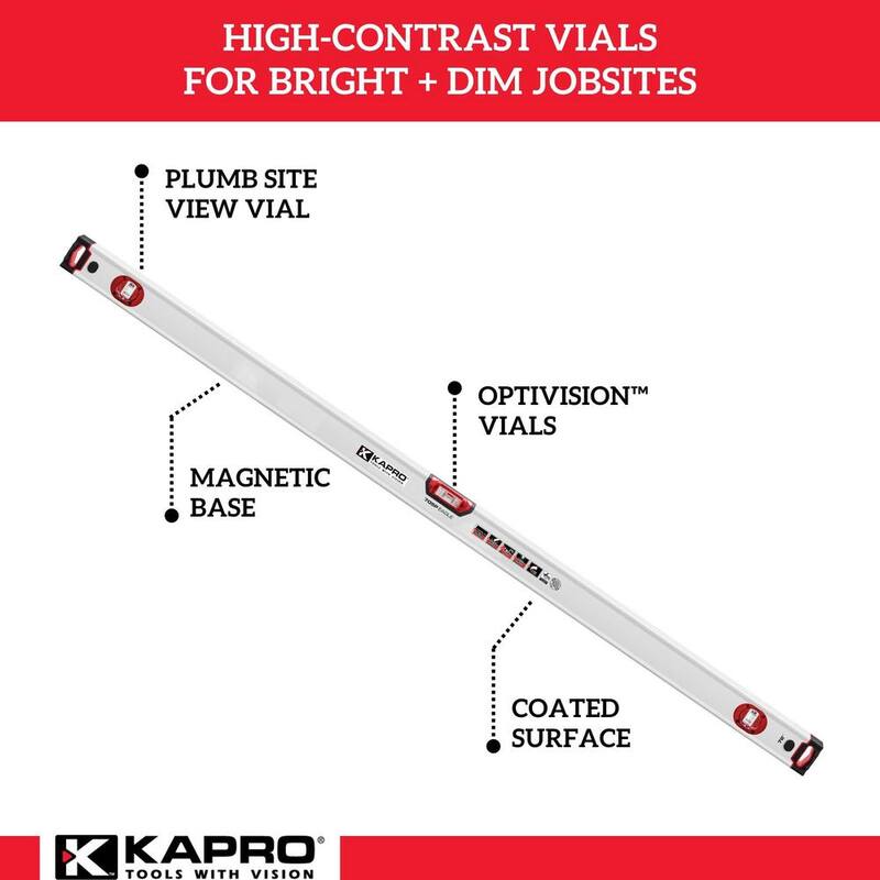 Kapro 705M Eagle 72 in. Magnetic OPTIVISION Box Level - 705-41P-72M