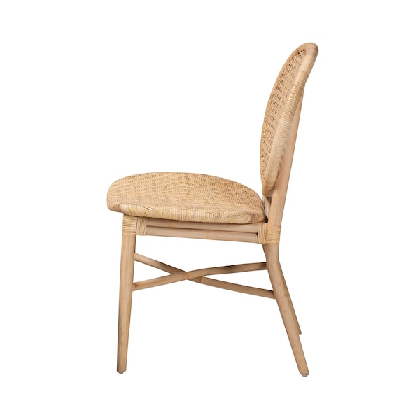 Baxton Studio Osaka Modern Bohemian Natural Brown Rattan Dining Chair - 224-12833-ZORO