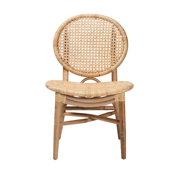 Baxton Studio Osaka Modern Bohemian Natural Brown Rattan Dining Chair - 224-12833-ZORO