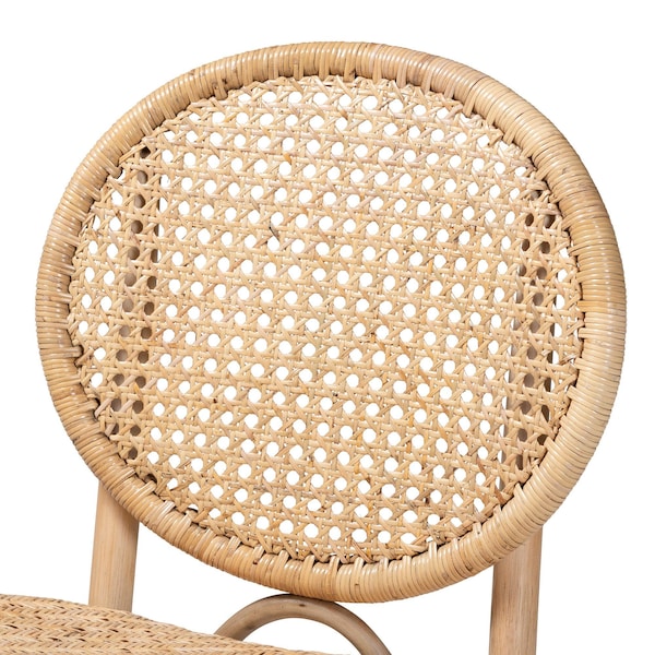 Baxton Studio Osaka Modern Bohemian Natural Brown Rattan Dining Chair - 224-12833-ZORO