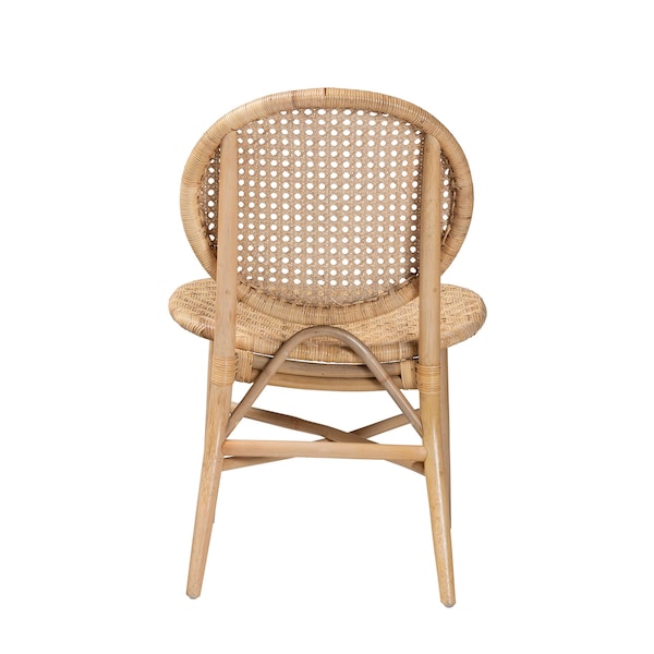 Baxton Studio Osaka Modern Bohemian Natural Brown Rattan Dining Chair - 224-12833-ZORO