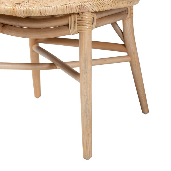 Baxton Studio Osaka Modern Bohemian Natural Brown Rattan Dining Chair - 224-12833-ZORO