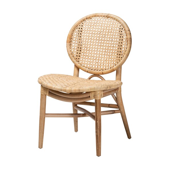 Baxton Studio Osaka Modern Bohemian Natural Brown Rattan Dining Chair - 224-12833-ZORO