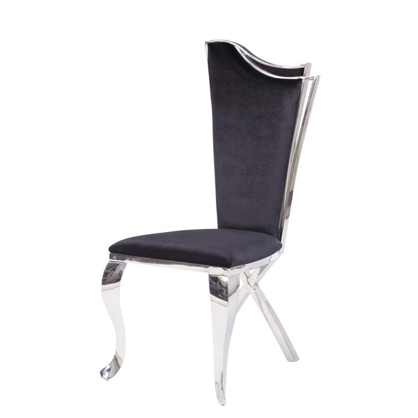 Gfancy Fixtures 20 x 21 x 43 in. Fabric Stainless Steel Upholstered Seat Side Chair - Set of 2 - GF3091772