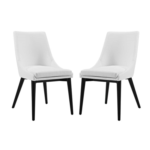 Modway 34 H x 38 W x 23.5 L in. Viscount Dining Side Chair Vinyl, White - EEI-2744-WHI-SET