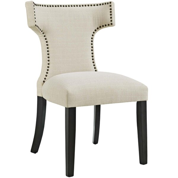 Modway Furniture 35.5 H x 23 W x 25.5 L in. Curve Fabric Dining Chair, Beige - EEI-2221-BEI