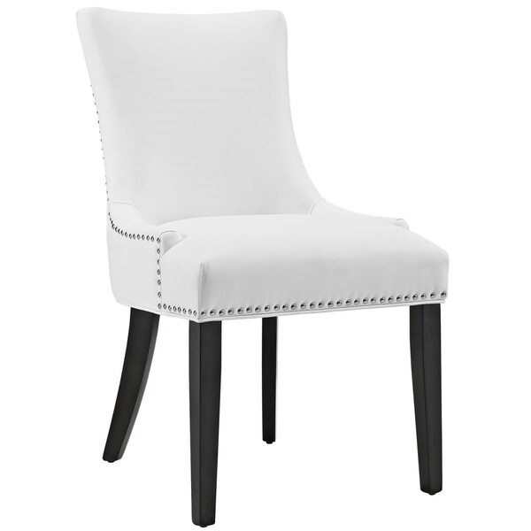 Modway Furniture 38 H x 22 W x 25 L in. Marquis Faux Leather Dining Chair, White - EEI-2228-WHI