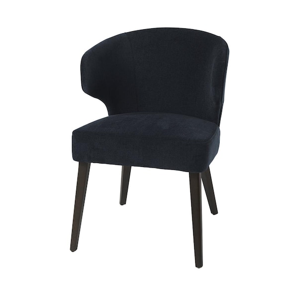 Gfancy Fixtures Dark Navy & Black Mid Century Wingback Dining Chair - GF3663810