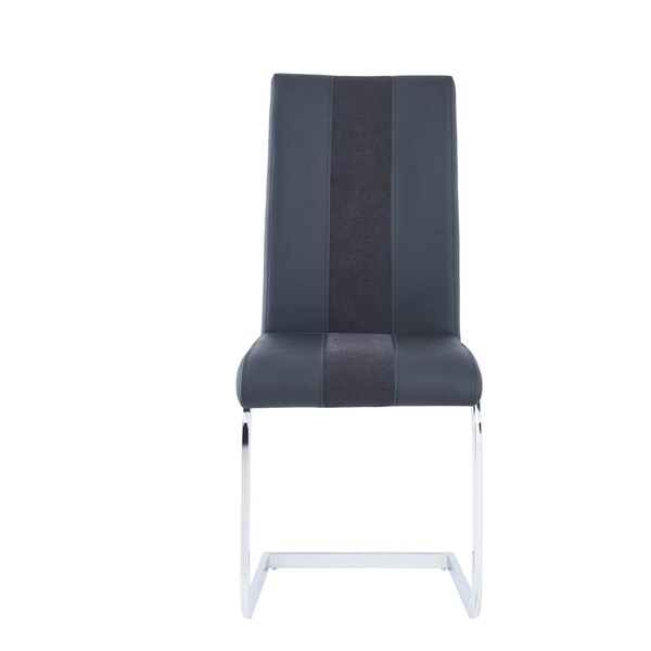 Gfancy Fixtures Black Two Toned Dining Chairs with Silver Tone Metal Base, 4PK - GF3647721