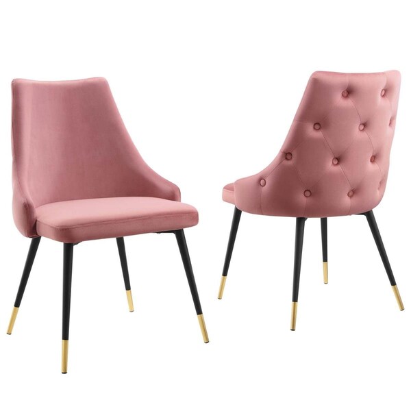 Modway Furniture Adorn Performance Velvet Dining Side Chair, Dusty Rose - Set of 2 - EEI-5043-DUS