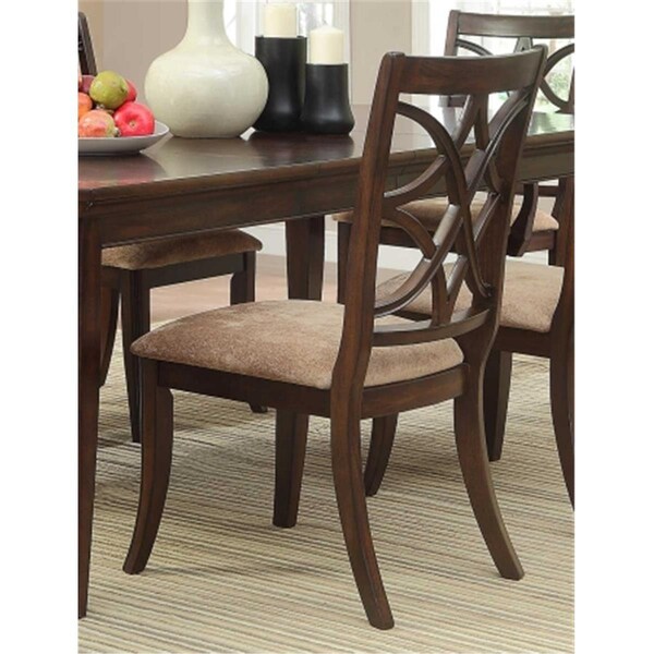 Made4Mattress Keegan Side Chair in Rich Brown Cherry - Set of 2 - MA2586328