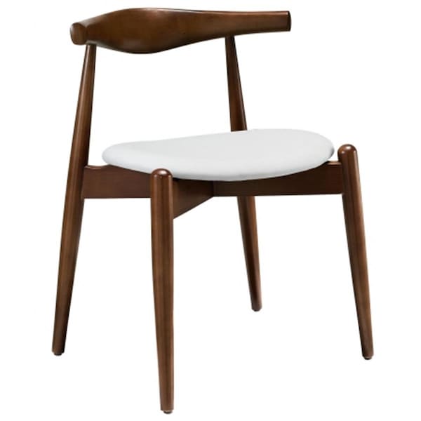 East End Imports Stalwart Dining Side Chair- Dark Walnut Black - EEI-1080-DWL-WHI