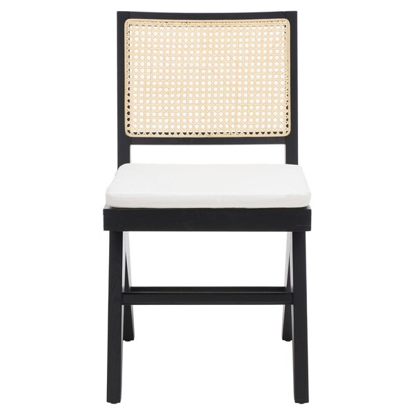 Safavieh Colette Rattan Dining Chair, Black & Natural - SFV4132A-SET2