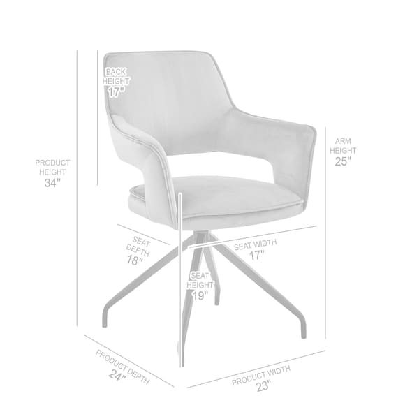 Armen Living Hadley Dining Room Accent Chair in Gray Velvet with Black Finish - LCHDCHGRY
