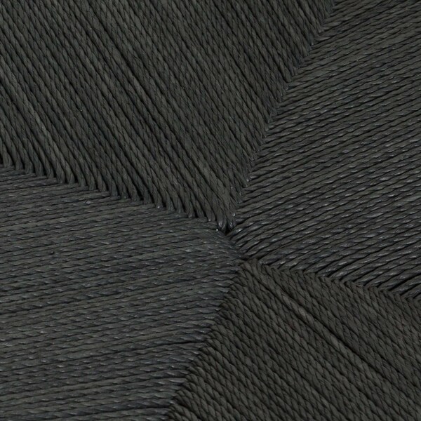 Armen Living Erie Black Woven Paper Cord and Wood Dining Chairs - Set of 2 - LCERSIBLK
