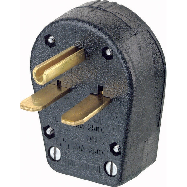 Leviton Leviton Commercial Thermoplastic Angle Ground/Straight Blade Plug 6-30P/6-50P - 00931-00E